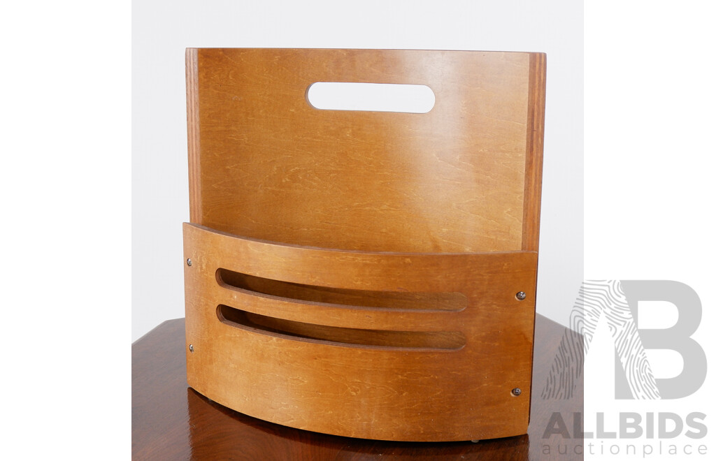 Mid-Century Style Bent Ply Magazine Rack