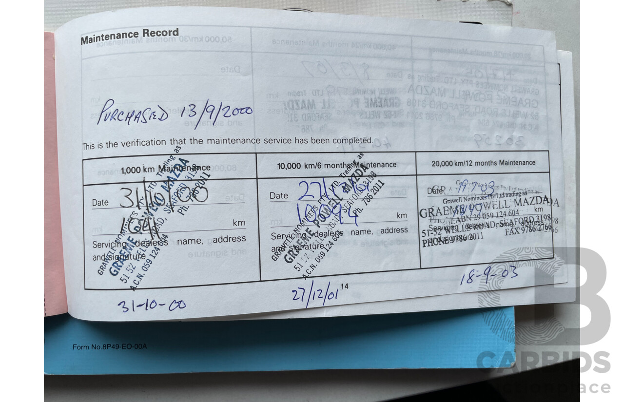 3/2000 Mazda 121 Metro  5d Hatchback Maroon 1.3L