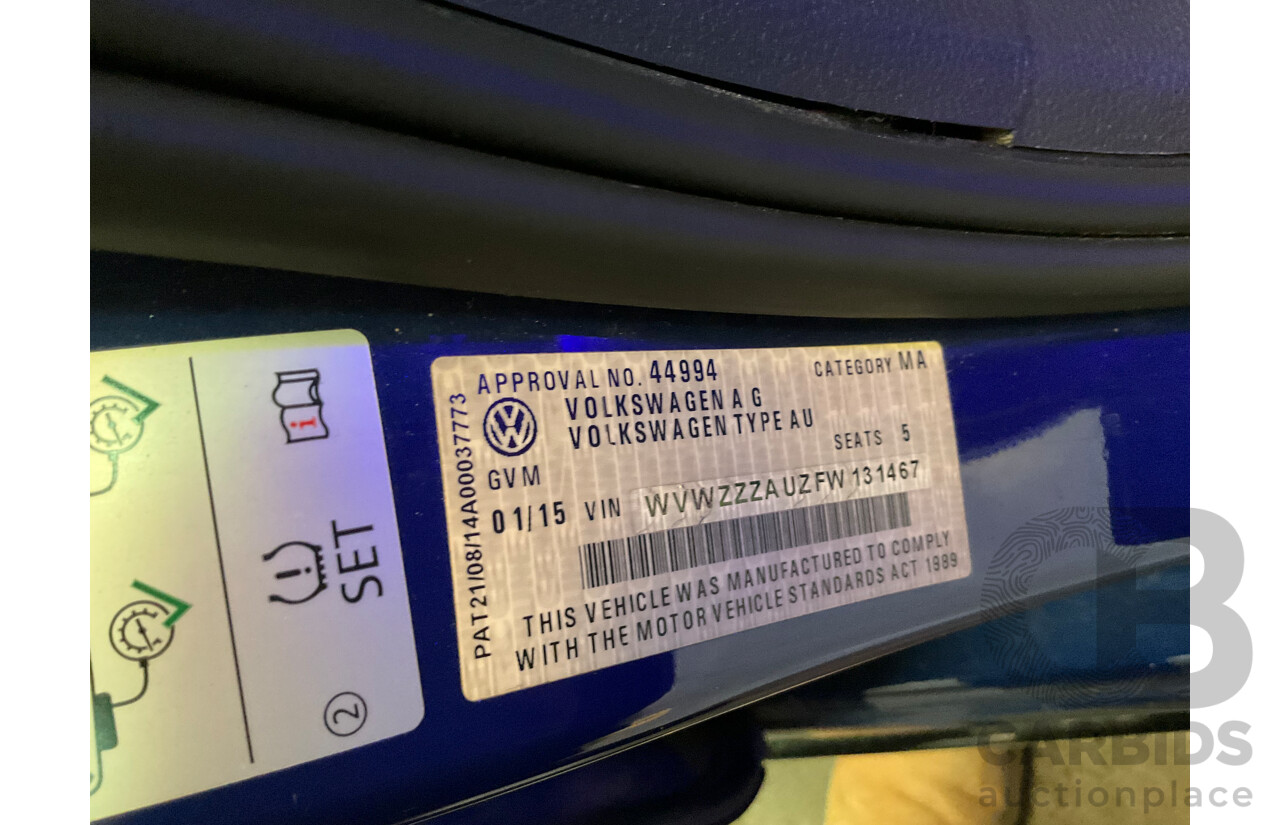 1/2015 Volkswagen Golf R (AWD) MK7 MY15 5d Hatchback Lapiz Blue Turbo 2.0L