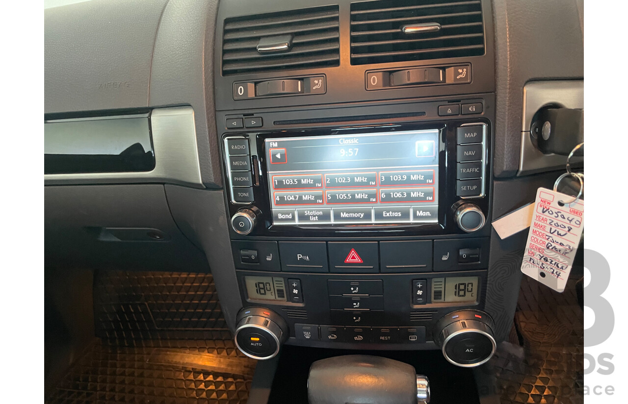 09/08 Volkswagen Touareg V6 TDI 4WD 7L MY09 UPGRADE 4D Wagon Black 3.0L