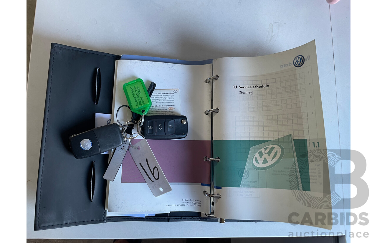 09/08 Volkswagen Touareg V6 TDI 4WD 7L MY09 UPGRADE 4D Wagon Black 3.0L