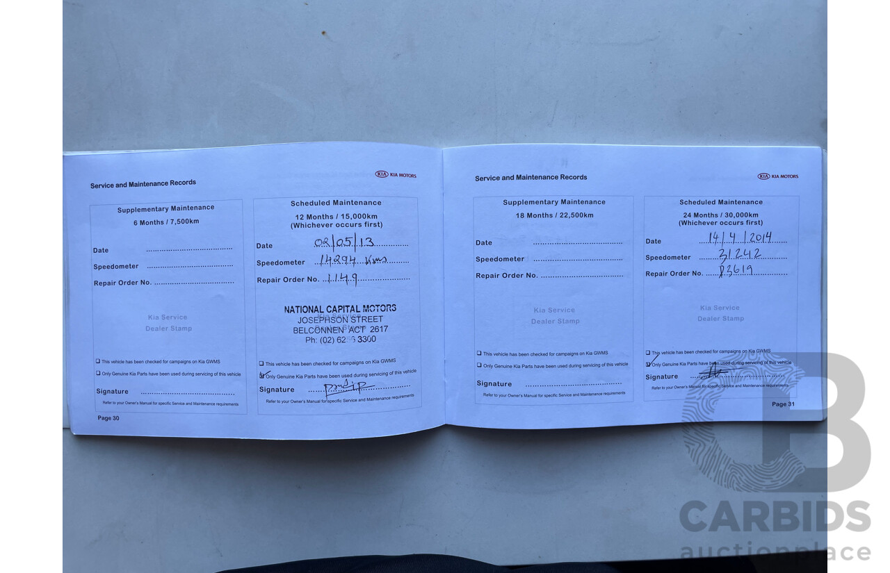 08/12 Kia Sorento SLi (4x4) AWD XM MY12 4D Wagon Black 2.2L