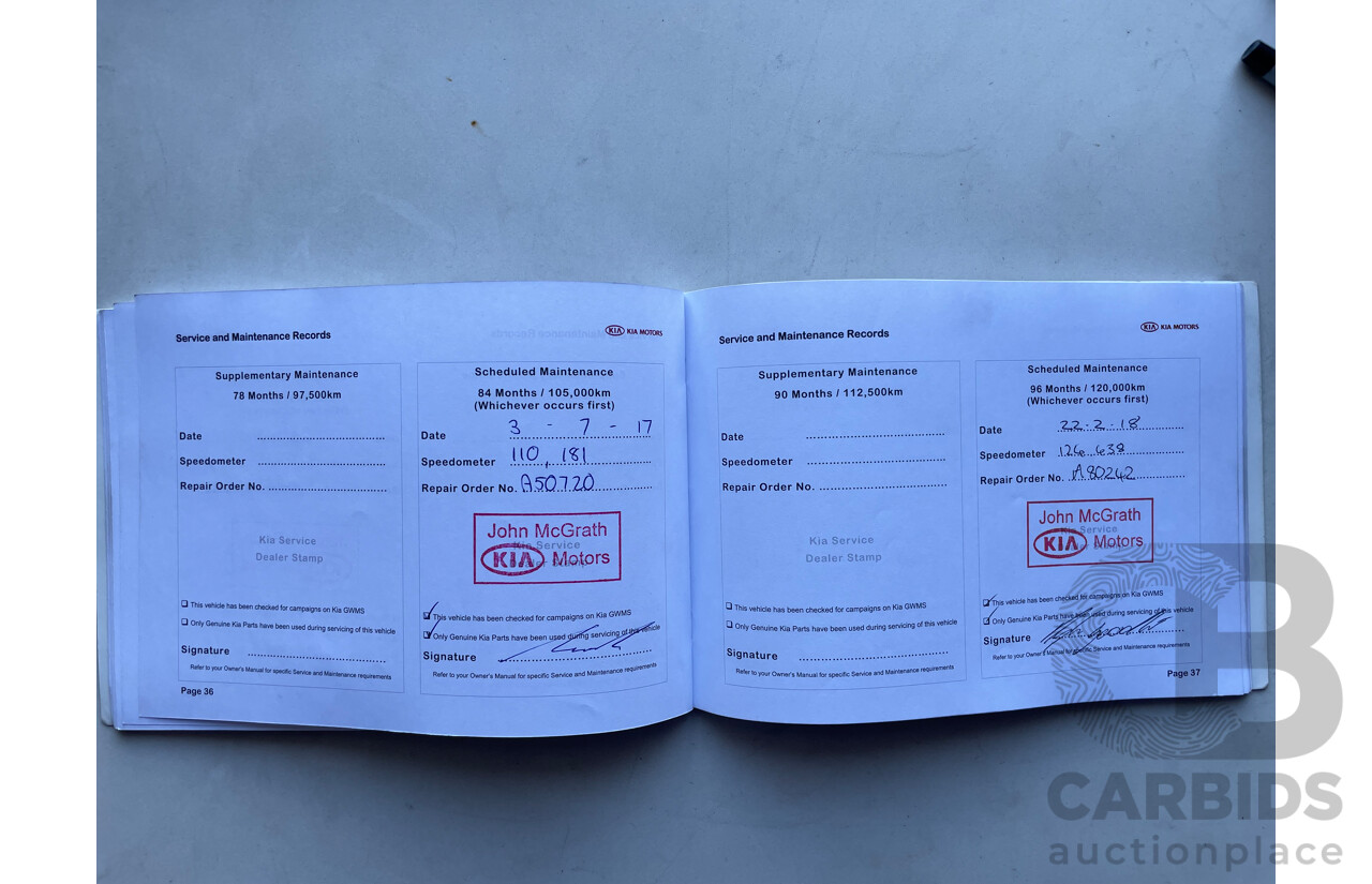 08/12 Kia Sorento SLi (4x4) AWD XM MY12 4D Wagon Black 2.2L