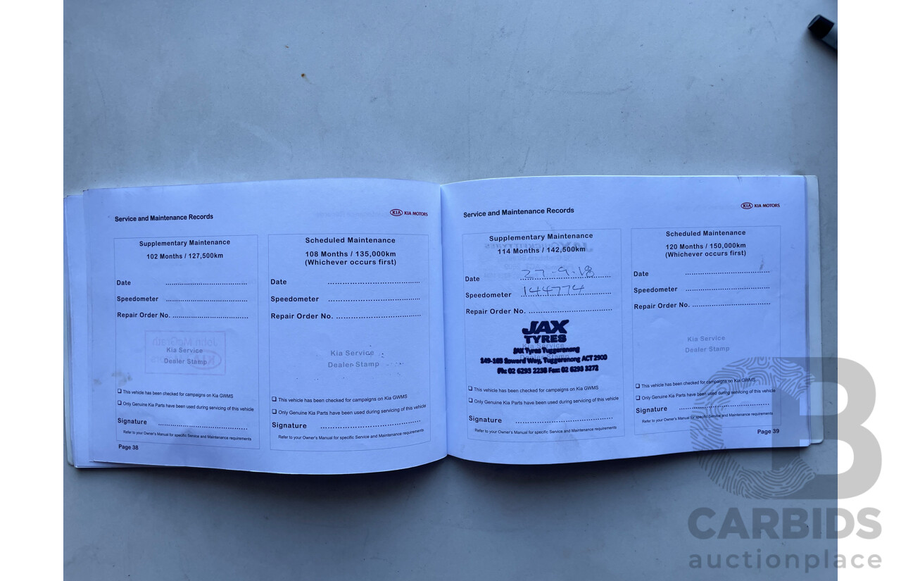 08/12 Kia Sorento SLi (4x4) AWD XM MY12 4D Wagon Black 2.2L