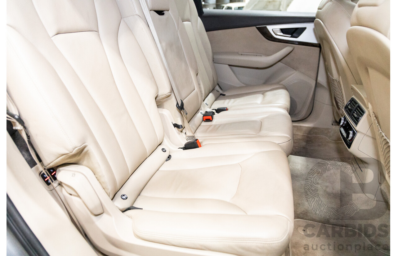 07/2016 Audi Q7 Quattro (AWD) 4M Series 4D Wagon Metallic Grey Turbo Diesel V6 3.0L - 7 Seater