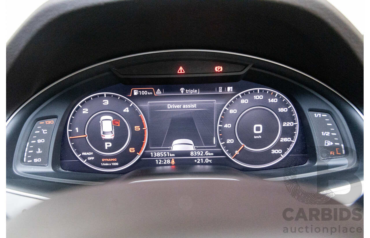 07/2016 Audi Q7 Quattro (AWD) 4M Series 4D Wagon Metallic Grey Turbo Diesel V6 3.0L - 7 Seater