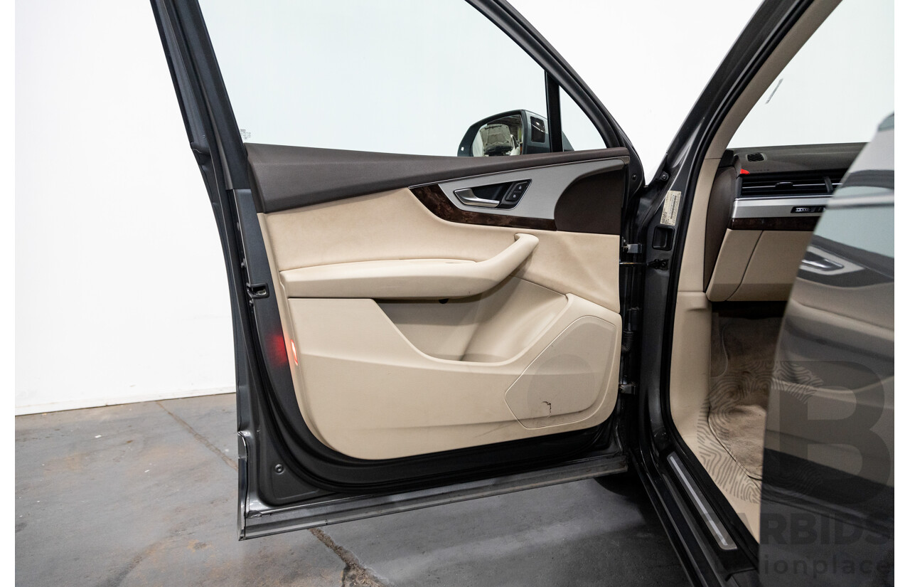 07/2016 Audi Q7 Quattro (AWD) 4M Series 4D Wagon Metallic Grey Turbo Diesel V6 3.0L - 7 Seater