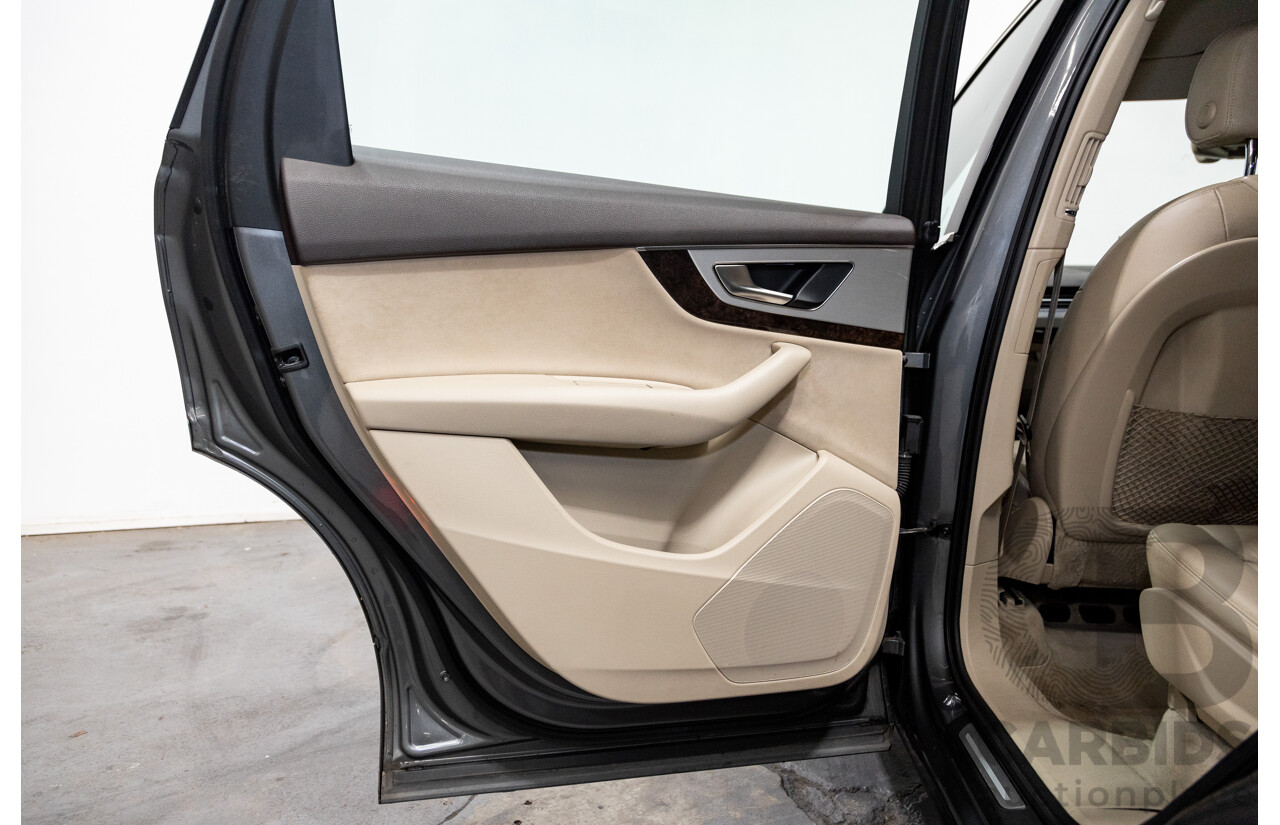 07/2016 Audi Q7 Quattro (AWD) 4M Series 4D Wagon Metallic Grey Turbo Diesel V6 3.0L - 7 Seater