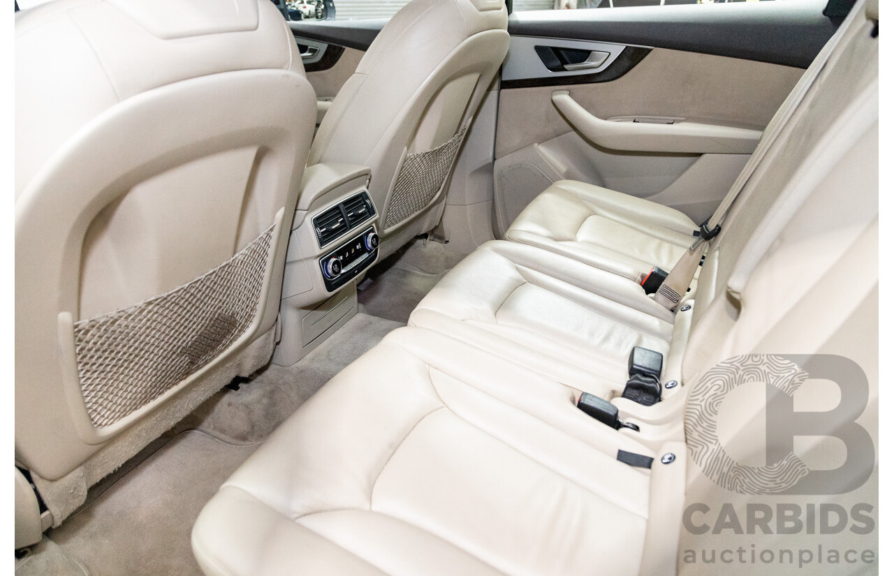 07/2016 Audi Q7 Quattro (AWD) 4M Series 4D Wagon Metallic Grey Turbo Diesel V6 3.0L - 7 Seater