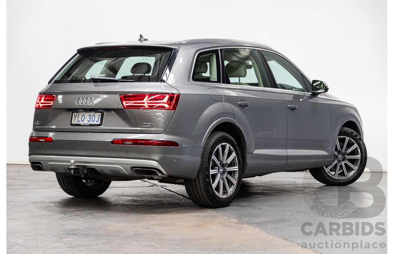 07/2016 Audi Q7 Quattro (AWD) 4M Series 4D Wagon Metallic Grey Turbo Diesel V6 3.0L - 7 Seater