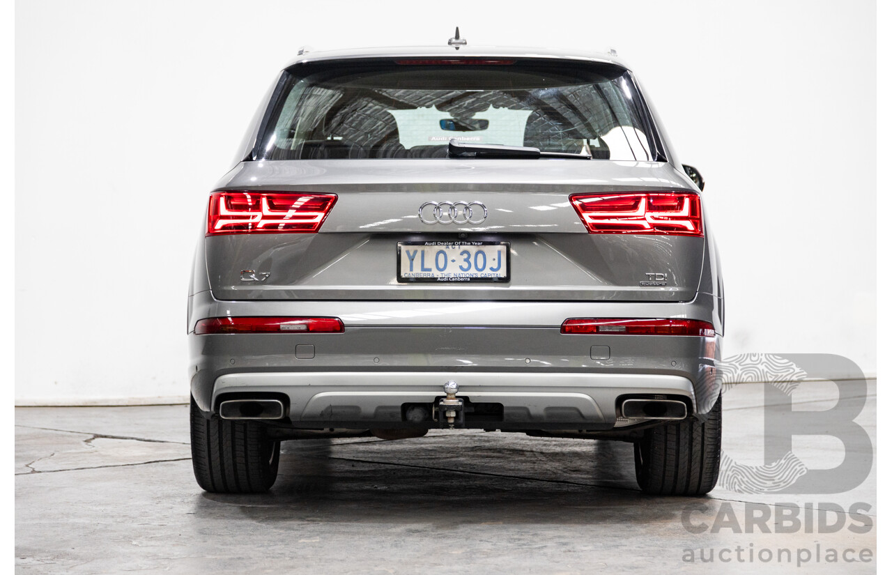 07/2016 Audi Q7 Quattro (AWD) 4M Series 4D Wagon Metallic Grey Turbo Diesel V6 3.0L - 7 Seater