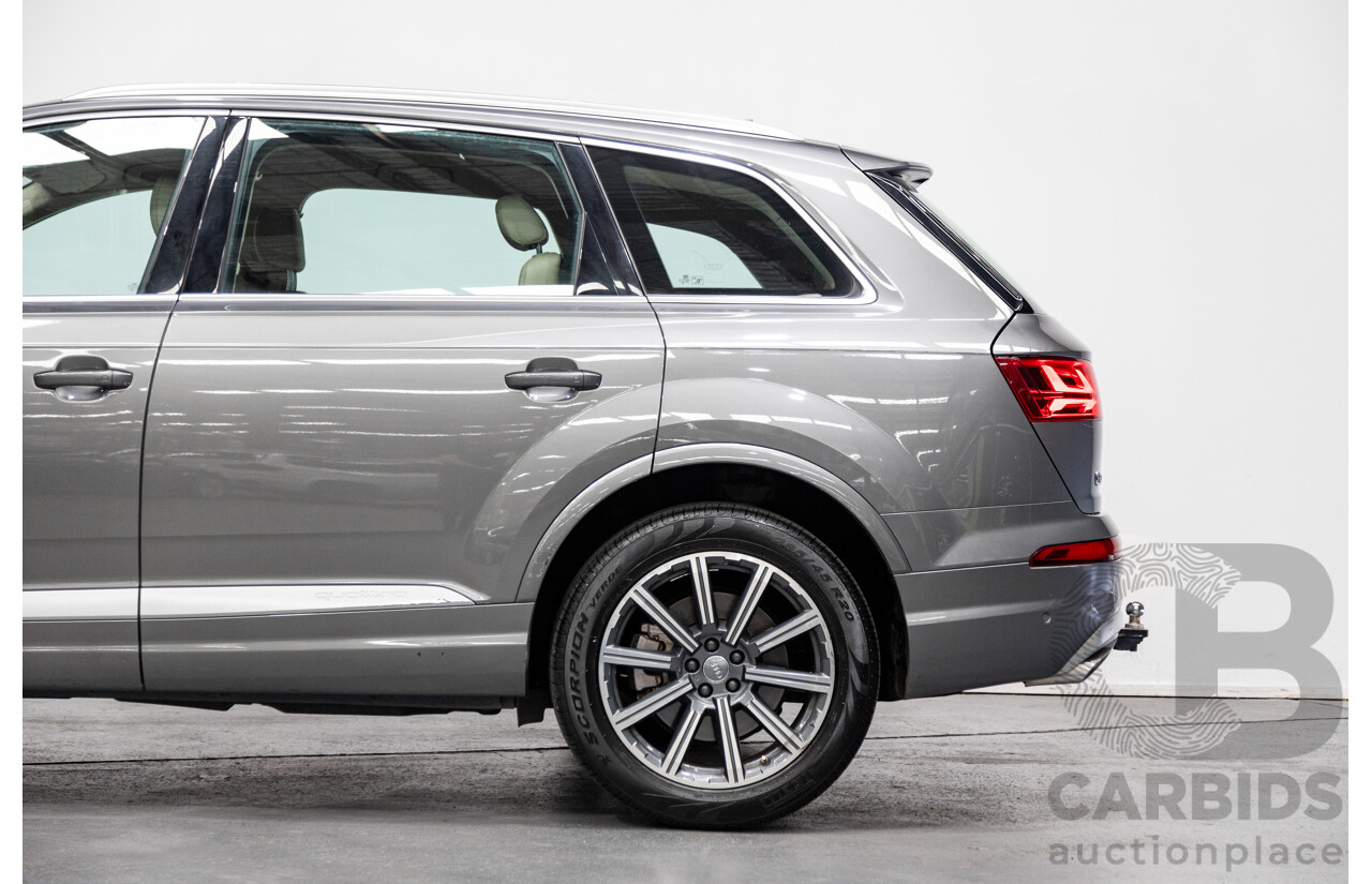07/2016 Audi Q7 Quattro (AWD) 4M Series 4D Wagon Metallic Grey Turbo Diesel V6 3.0L - 7 Seater