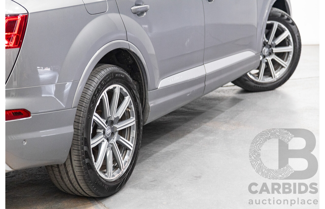 07/2016 Audi Q7 Quattro (AWD) 4M Series 4D Wagon Metallic Grey Turbo Diesel V6 3.0L - 7 Seater