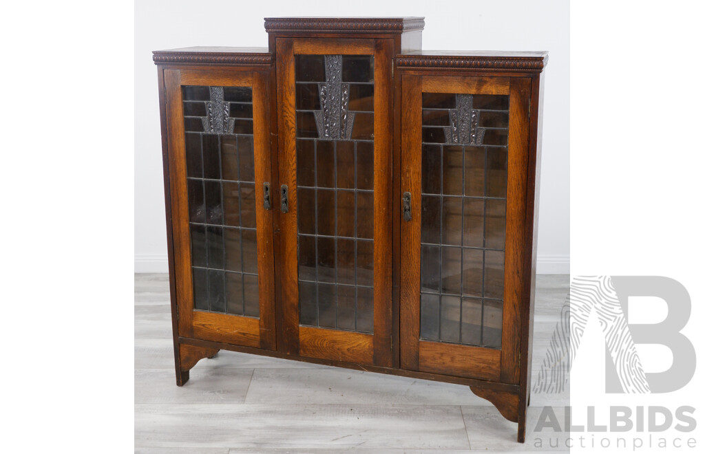 Art Deco Leadlight China Cabinet