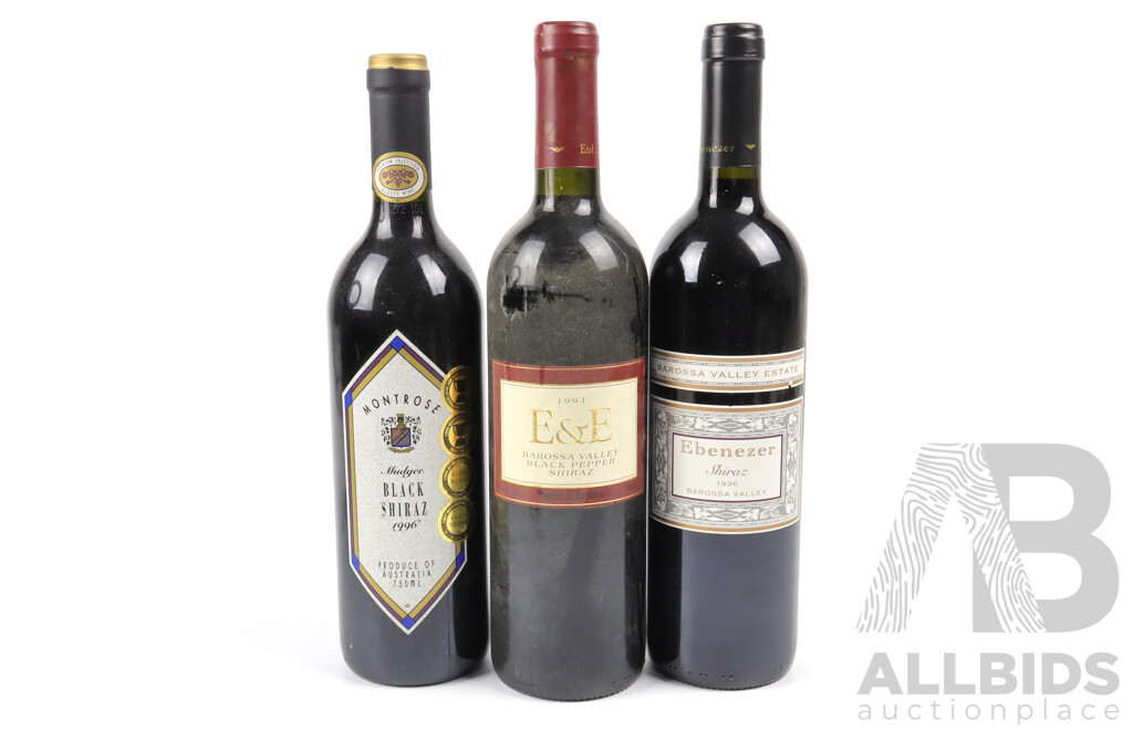 Lot of Three Assorted Shiraz Including Barossa Valley E&E, Barossa Valley and Montrose