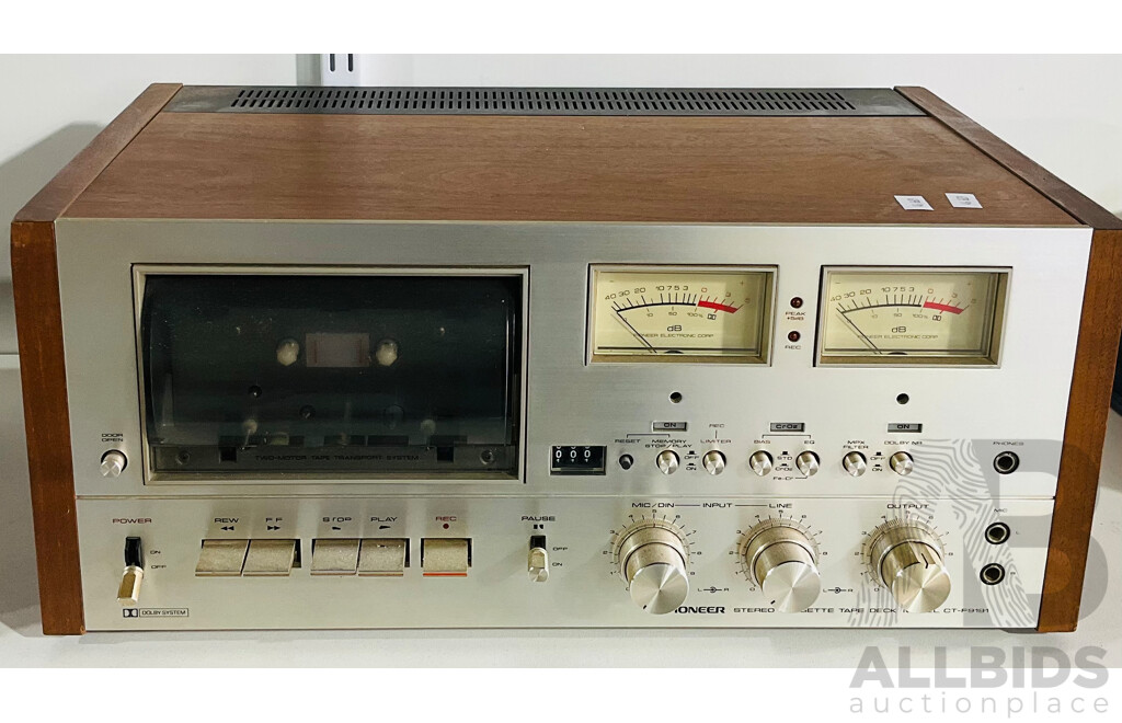 Vintage Pioneer Stereo Cassette Tape Deck Model CT-F9191