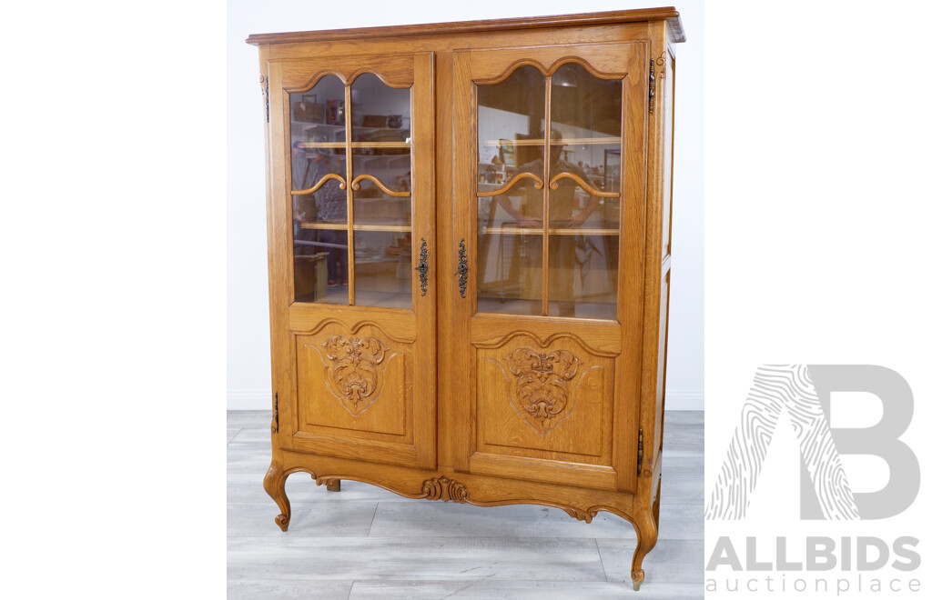 Antique Style French Oak Vitrine