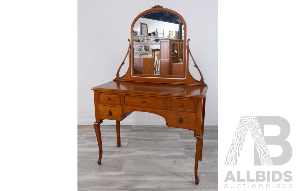 Antique Style French Oak Dressing Table