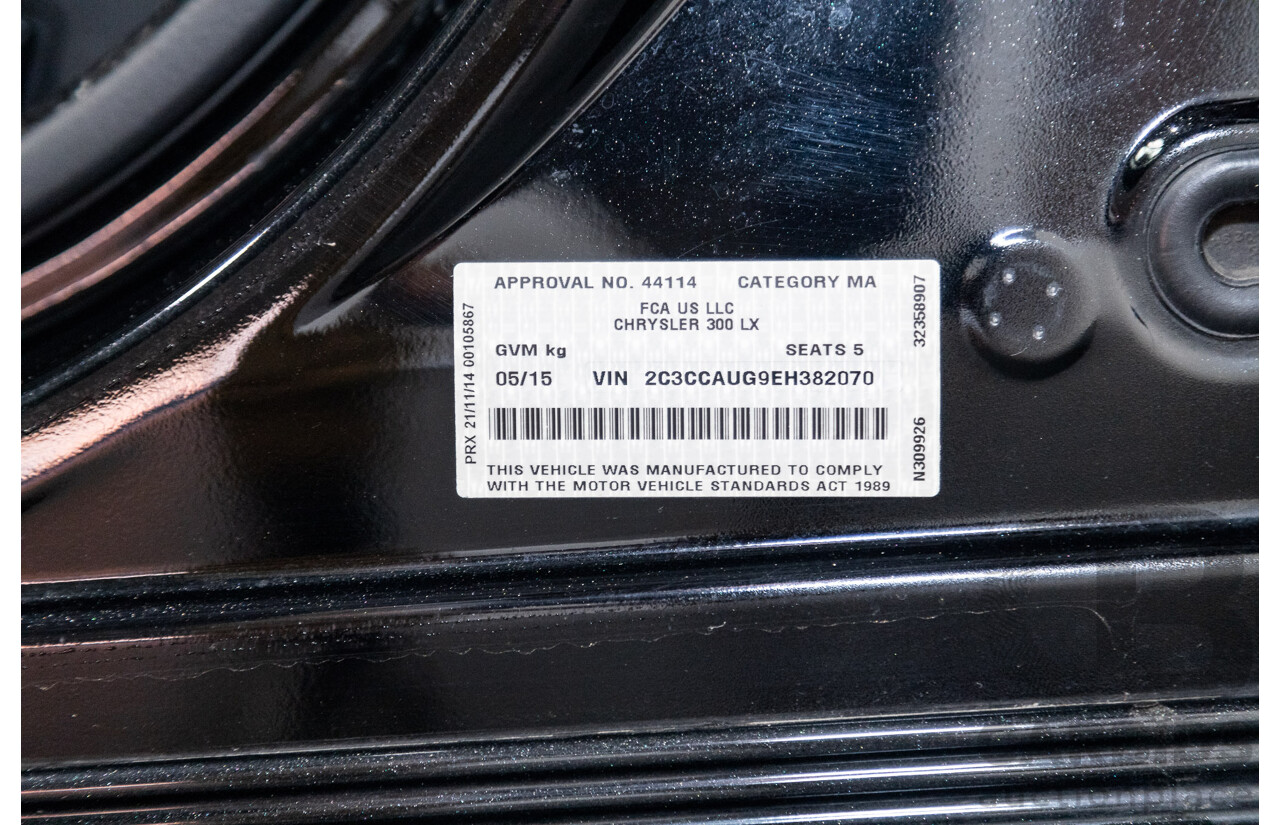 05/2015 Chrysler 300 C MY15 4d Sedan Black V6 3.6L
