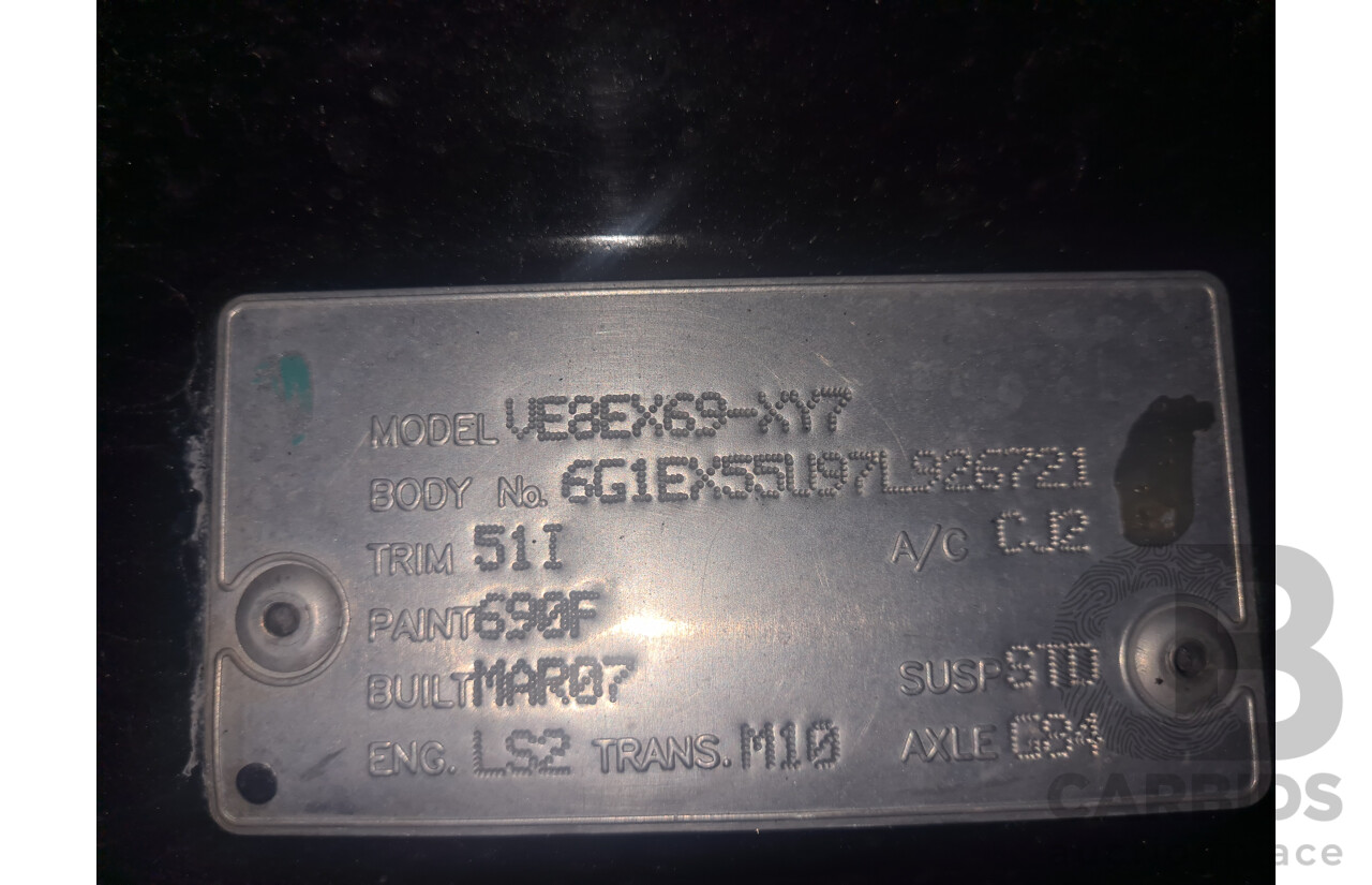 3/2007 Holden HSV GTS VE Series Build Number #1057 4d Sedan Phantom Black V8 6.0L - Modified