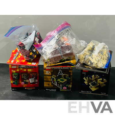 Three Retired Lego Sets, Minecraft 21105, 21106 & 21107, All in Original Boxes