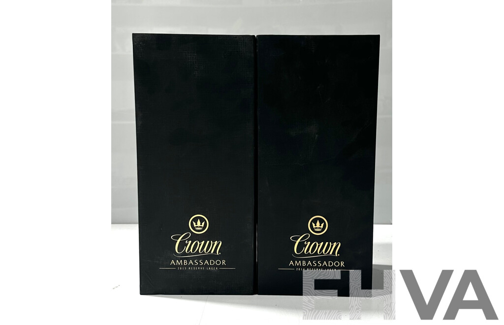Boxed 2013 and 2014 Crown Ambassador Reserve Lager Beer