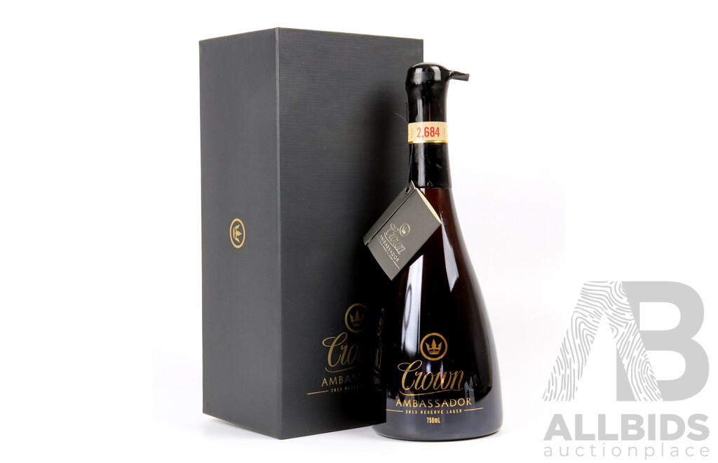 Limited Edition Crown Ambassador 2013 Reserve Lager in Original Presentation Box, Number 2684, 750ml