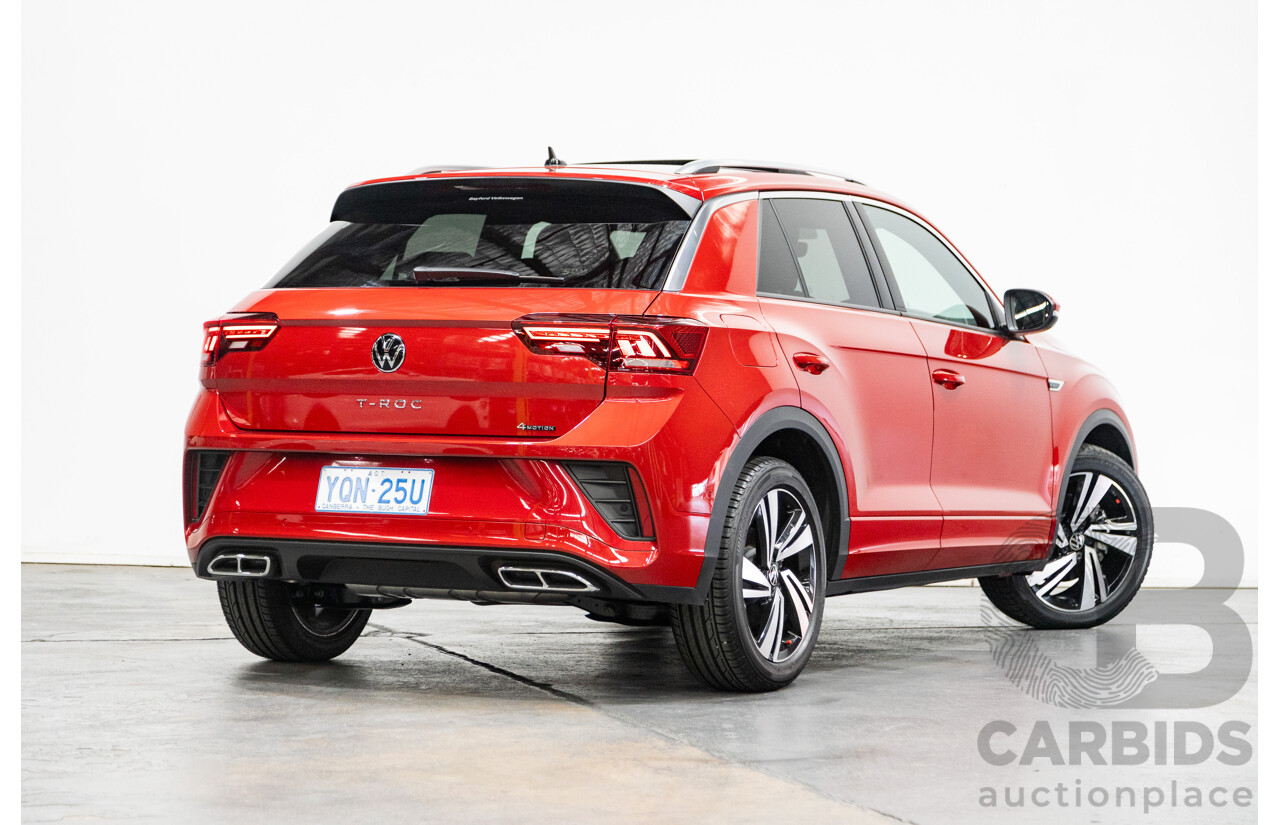 02/2023 Volkswagen T-Roc 140TSI R-Line (AWD) D1 MY23 Update 4D Wagon Kings Red Turbo 2.0L