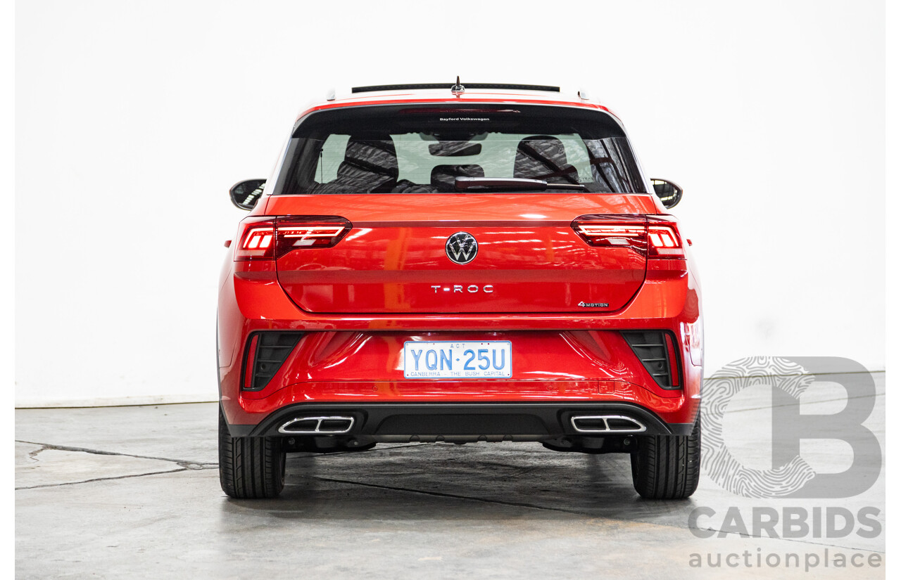 02/2023 Volkswagen T-Roc 140TSI R-Line (AWD) D1 MY23 Update 4D Wagon Kings Red Turbo 2.0L