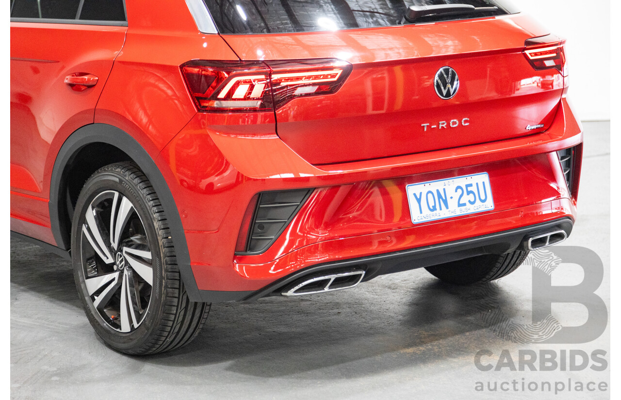 02/2023 Volkswagen T-Roc 140TSI R-Line (AWD) D1 MY23 Update 4D Wagon Kings Red Turbo 2.0L
