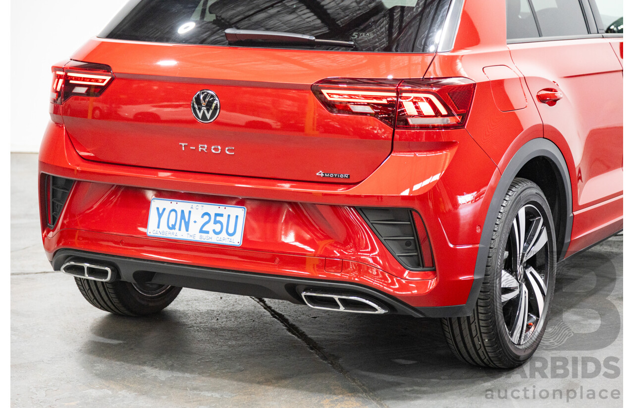 02/2023 Volkswagen T-Roc 140TSI R-Line (AWD) D1 MY23 Update 4D Wagon Kings Red Turbo 2.0L