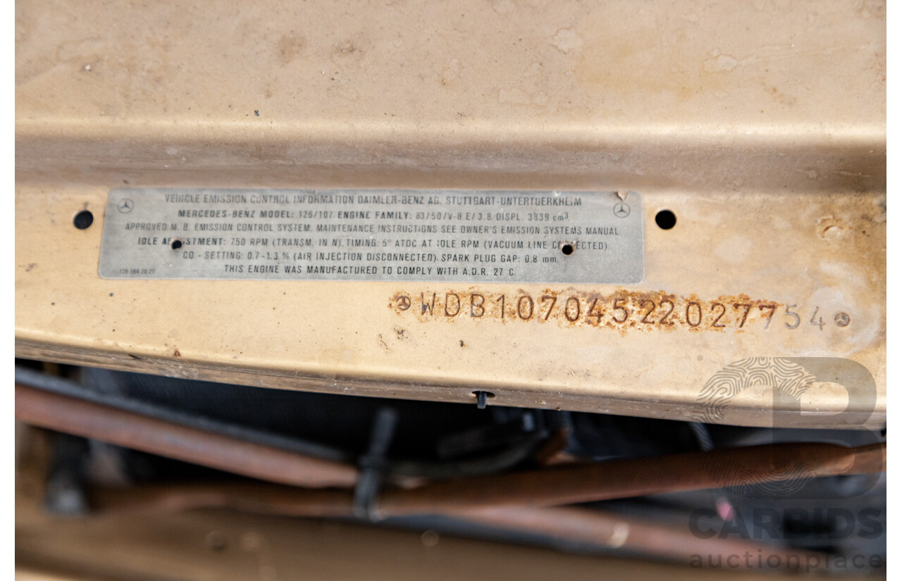 10/1983 Mercedes Benz 380 SL 2d Convertible Champagne Metallic V8 3.8L