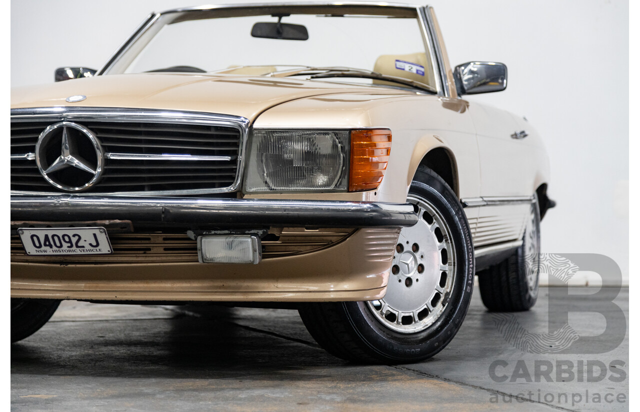10/1983 Mercedes Benz 380 SL 2d Convertible Champagne Metallic V8 3.8L