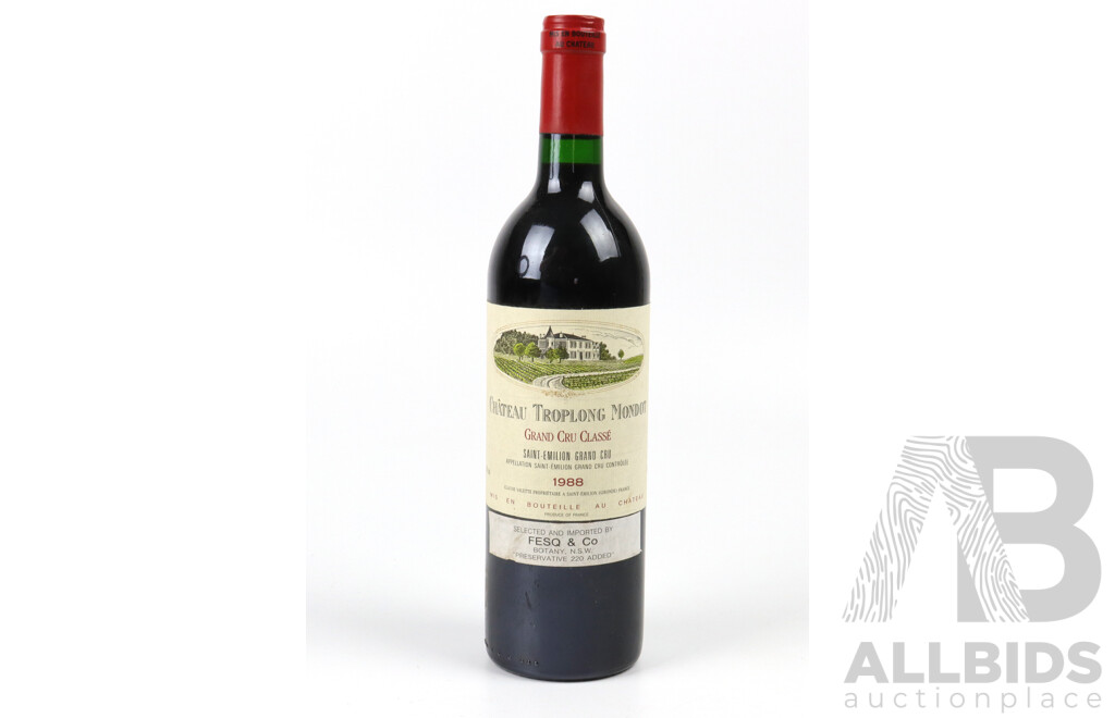 Chateau Troplong Mondot Grand Cru Classe Vintage 1988