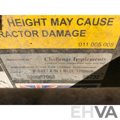 2016 John Deere 4105 FWA ROPS Tractor with 4 in 1 1700mm Bucket and Fieldquip Sabre Lifestyle Series 1500 Slasher