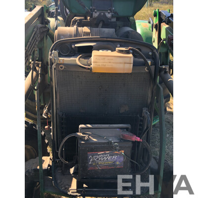 2016 John Deere 4105 FWA ROPS Tractor with 4 in 1 1700mm Bucket and Fieldquip Sabre Lifestyle Series 1500 Slasher