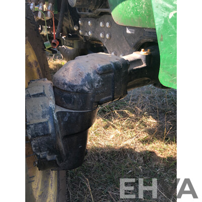 2016 John Deere 4105 FWA ROPS Tractor with 4 in 1 1700mm Bucket and Fieldquip Sabre Lifestyle Series 1500 Slasher