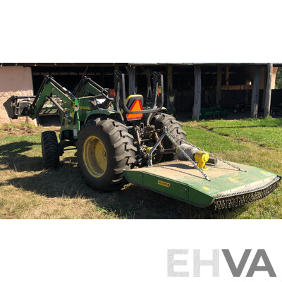 2016 John Deere 4105 FWA ROPS Tractor with 4 in 1 1700mm Bucket and Fieldquip Sabre Lifestyle Series 1500 Slasher