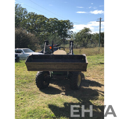 2016 John Deere 4105 FWA ROPS Tractor with 4 in 1 1700mm Bucket and Fieldquip Sabre Lifestyle Series 1500 Slasher