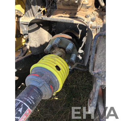 2016 John Deere 4105 FWA ROPS Tractor with 4 in 1 1700mm Bucket and Fieldquip Sabre Lifestyle Series 1500 Slasher