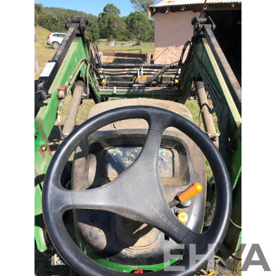 2016 John Deere 4105 FWA ROPS Tractor with 4 in 1 1700mm Bucket and Fieldquip Sabre Lifestyle Series 1500 Slasher