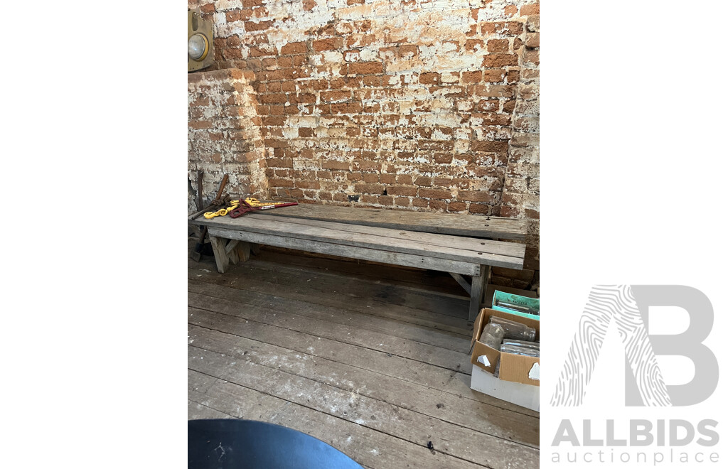 Pair of Matched Rustic Pine Benches