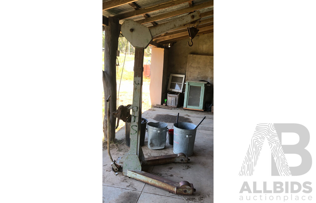 Vintage Steel Engine Crane