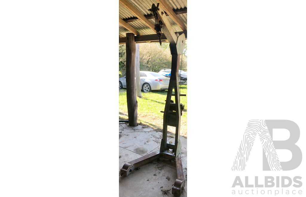 Vintage Steel Engine Crane