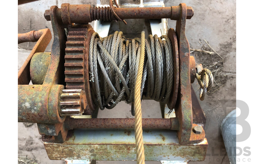 Vintage Steel Engine Crane