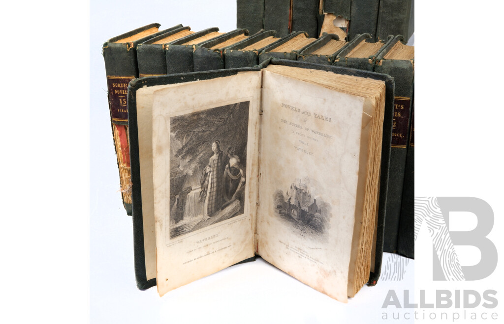 28 Antique Volumes Sir Walter Scott Novels and Romances, Archibald Constable, Edinburgh, 1825