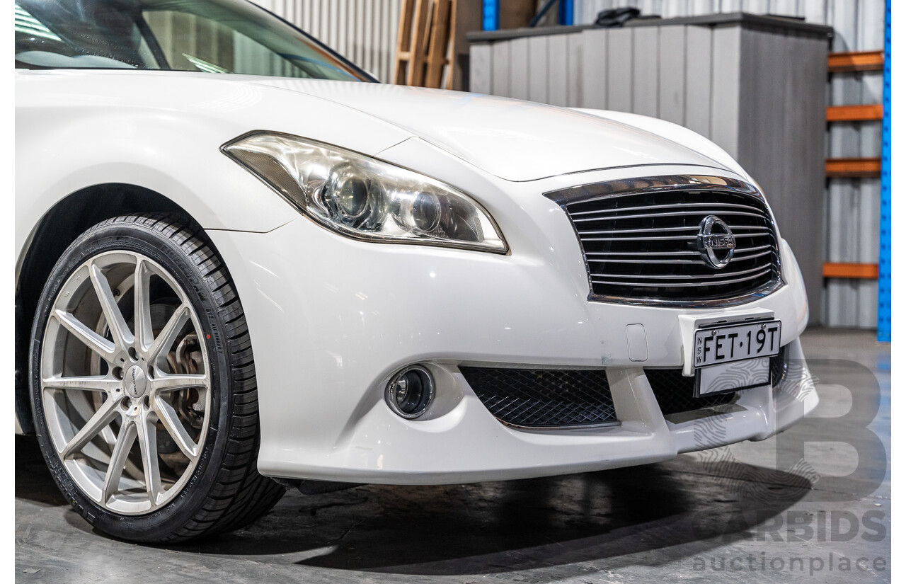 12/2011 Nissan Fuga Hybrid VIP Y51 4d Sedan Pearl White Metallic V6 3.5L - Hybrid (IMPORT)