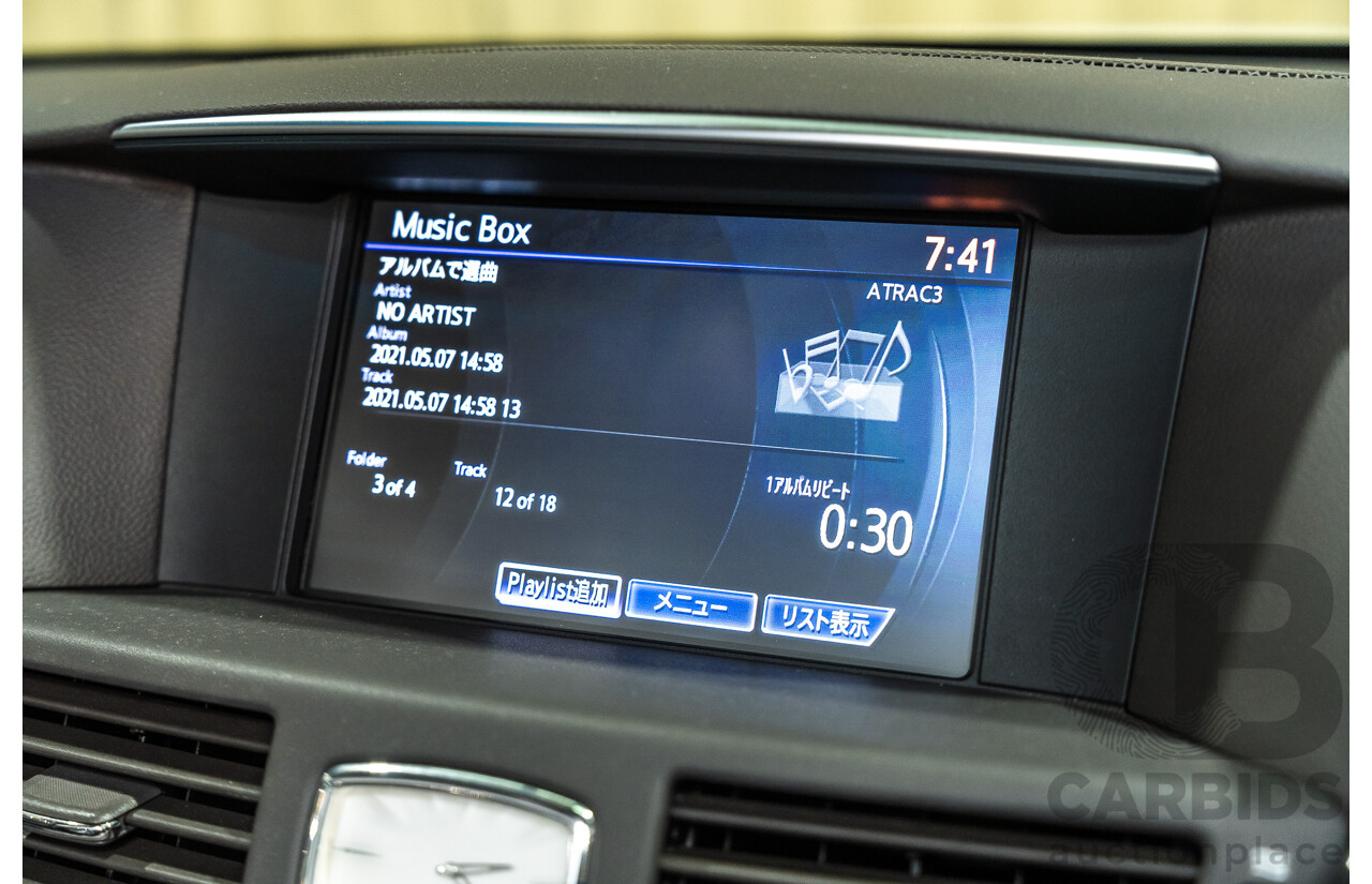 12/2011 Nissan Fuga Hybrid VIP Y51 4d Sedan Pearl White Metallic V6 3.5L - Hybrid (IMPORT)