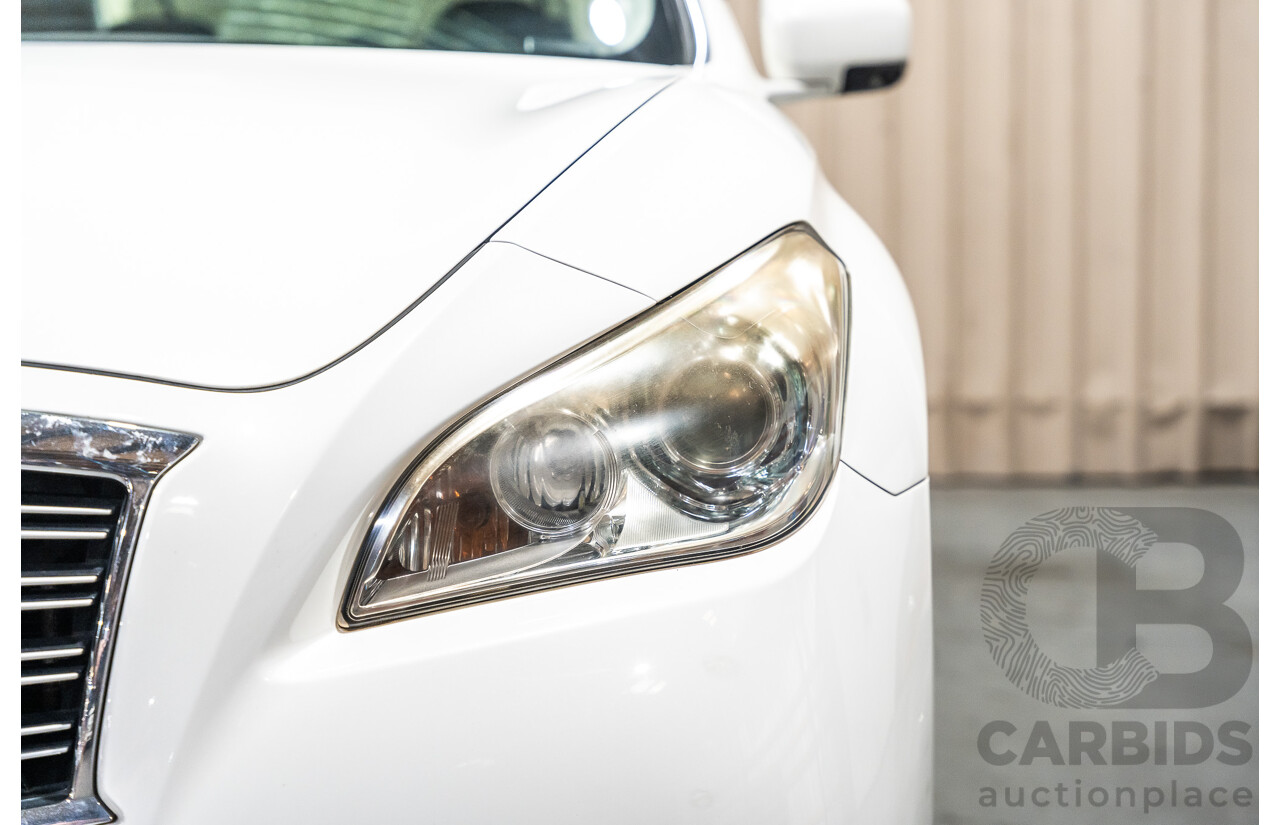 12/2011 Nissan Fuga Hybrid VIP Y51 4d Sedan Pearl White Metallic V6 3.5L - Hybrid (IMPORT)