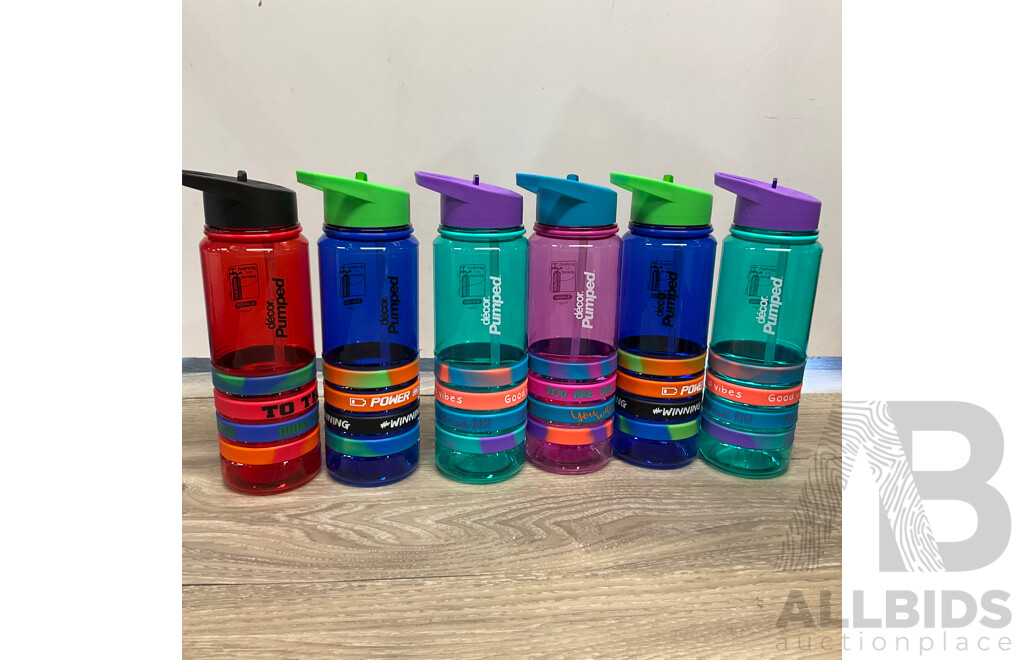 DECOR Microsafe Obl Set of 5 Value Pack X4 & QuadBands Pumped Tritan Bottle 750ml X6